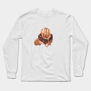 Chocolate brownie with ice cream Long Sleeve T-Shirt